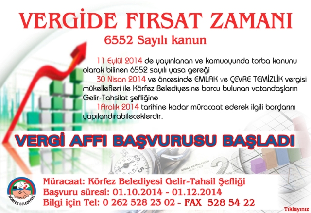 K�rfez Belediyesi�nde Vergi Aff� Ba�vurular� Ba�lad�